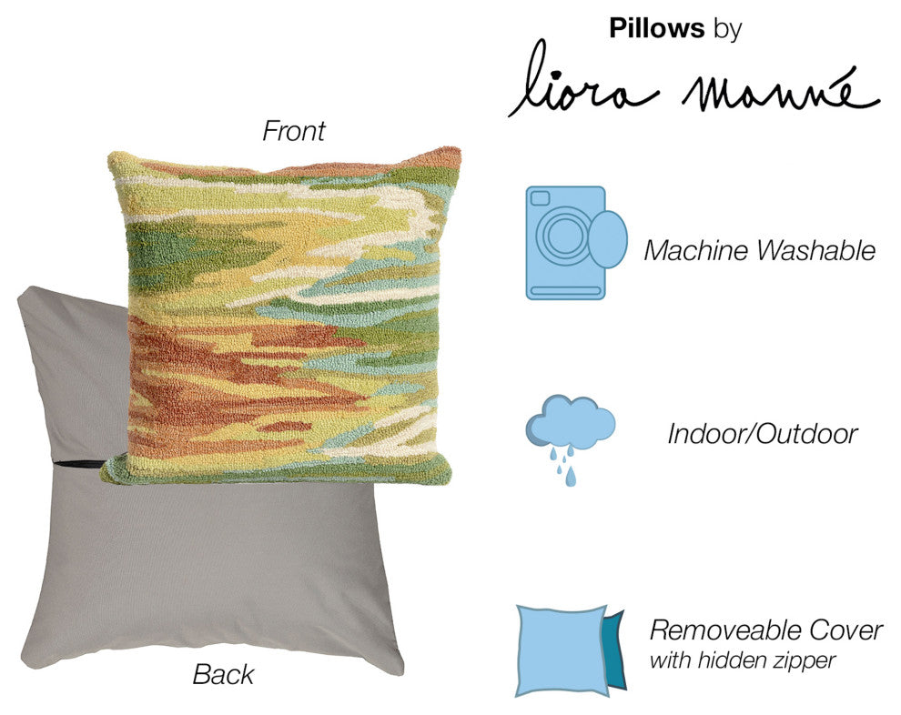 Frontporch Watercolor Pillow, Green