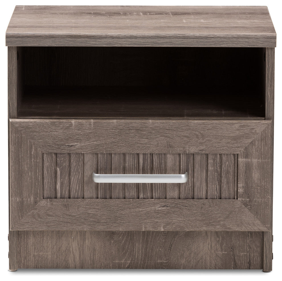 Gallia Moderm, Contemporary Oak Brown 1-Drawer Nightstand