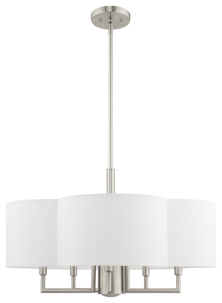 Livex Lighting Brushed Nickel 5 + 1 * Light Pendant Chandelier