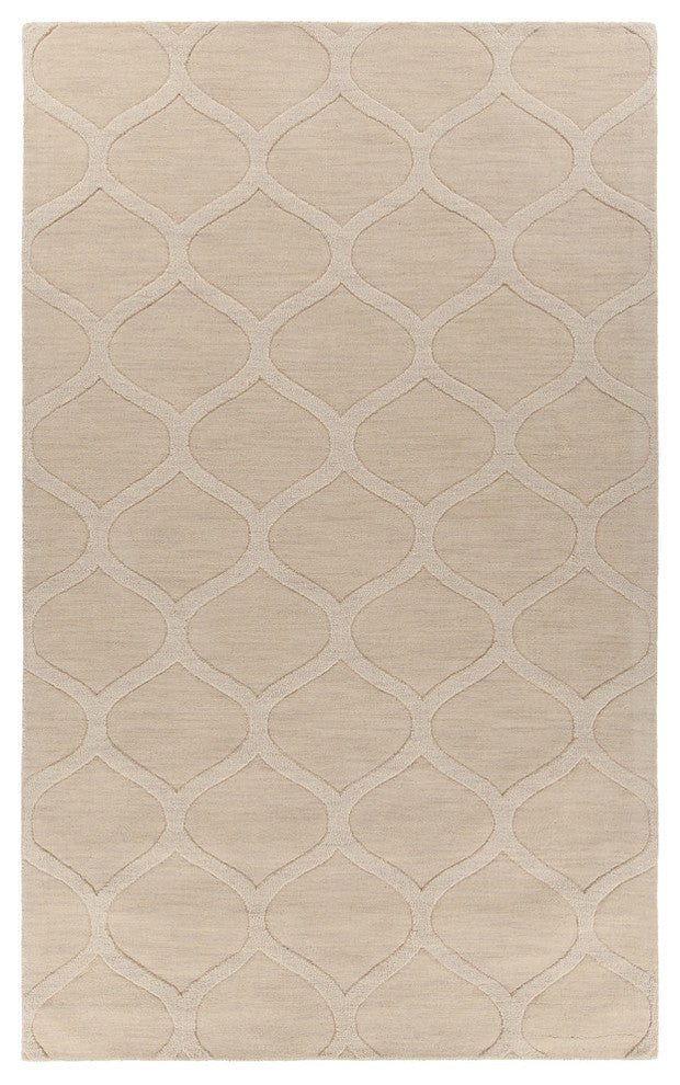 Mystica Contemporary Area Rug, Ivory, 8' Round