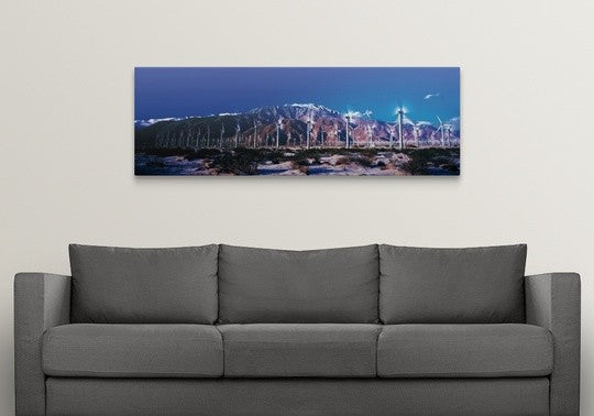 "Wind Turbines Palm Springs CA" Canvas Art, 60"x20"x1.25"