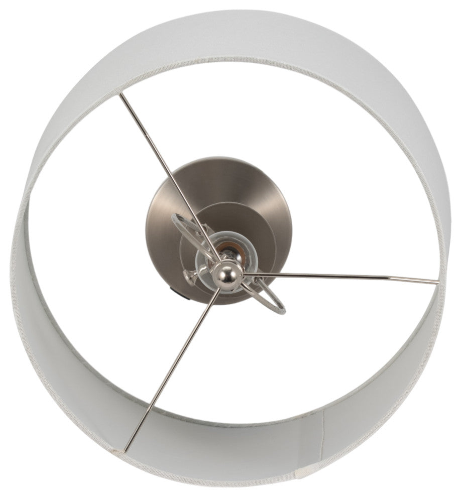 Metal, Set of 2, 25"H, Slim Cone Table Lamps, Nickel