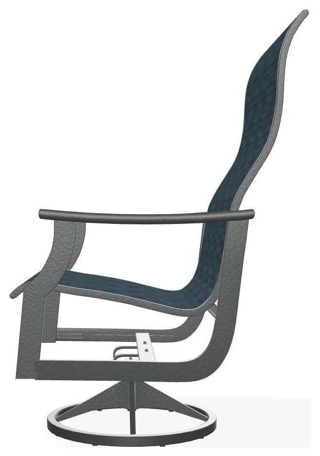 St. Catherine Sling Outdoor Supreme Swivel Rocker, Nimbus Ocean/Graphite