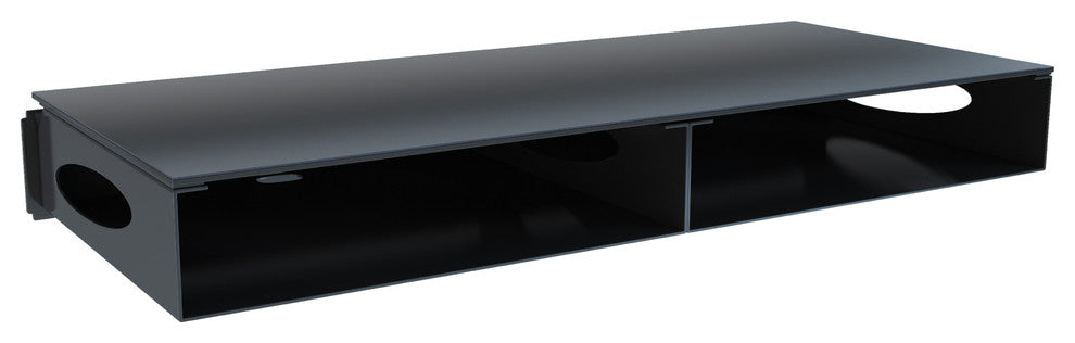 Double Wide Wall Mounted Glass Top Cabinet, Large