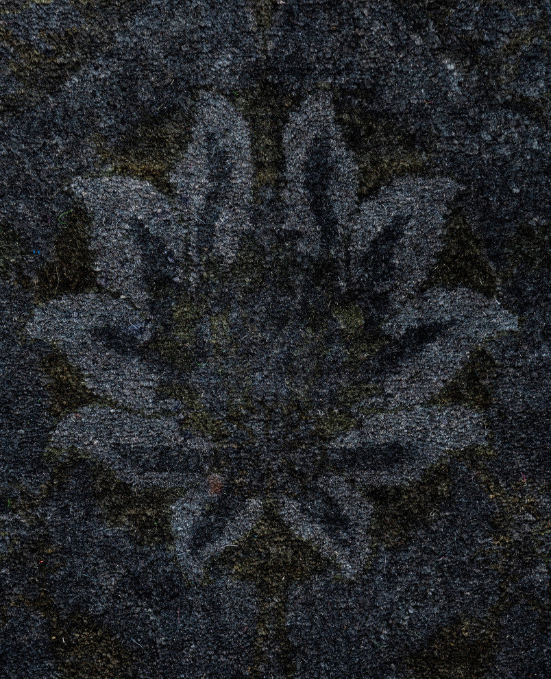 Overdyed One-of-a-Kind Hand-Knotted Area Rug Black, 3' 1" x 5' 3"