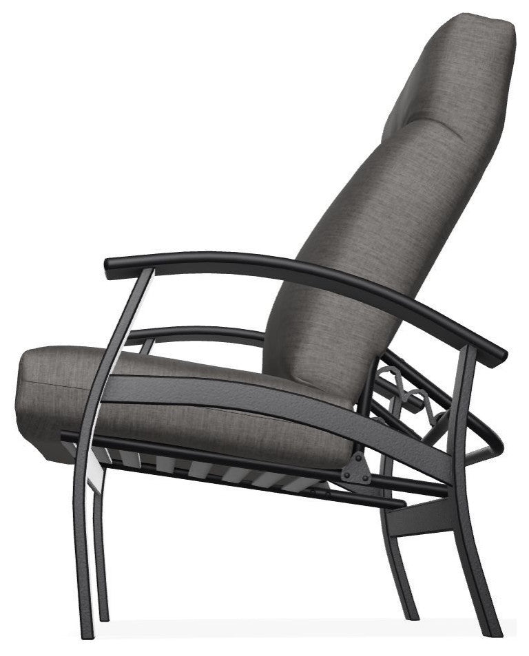 Belle Isle Cushion Outdoor Adjustable Back Chair, Graystone/Black