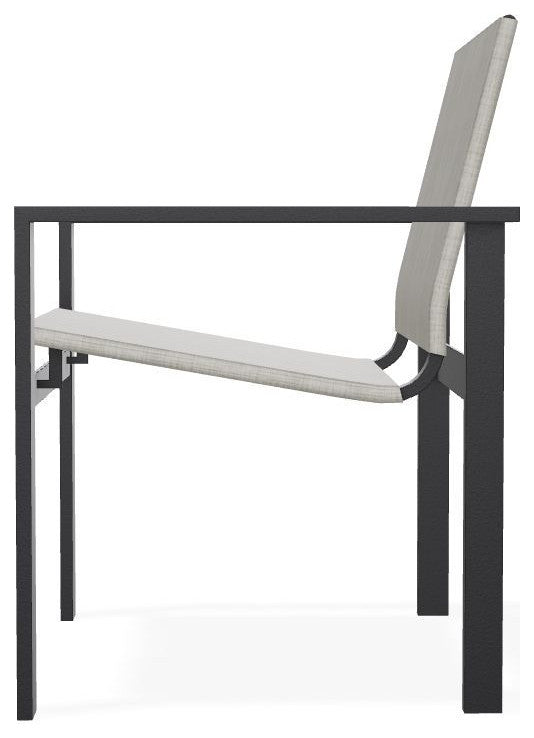 Tribeca Sling Outdoor Stackable Armchair, Smoke/Black