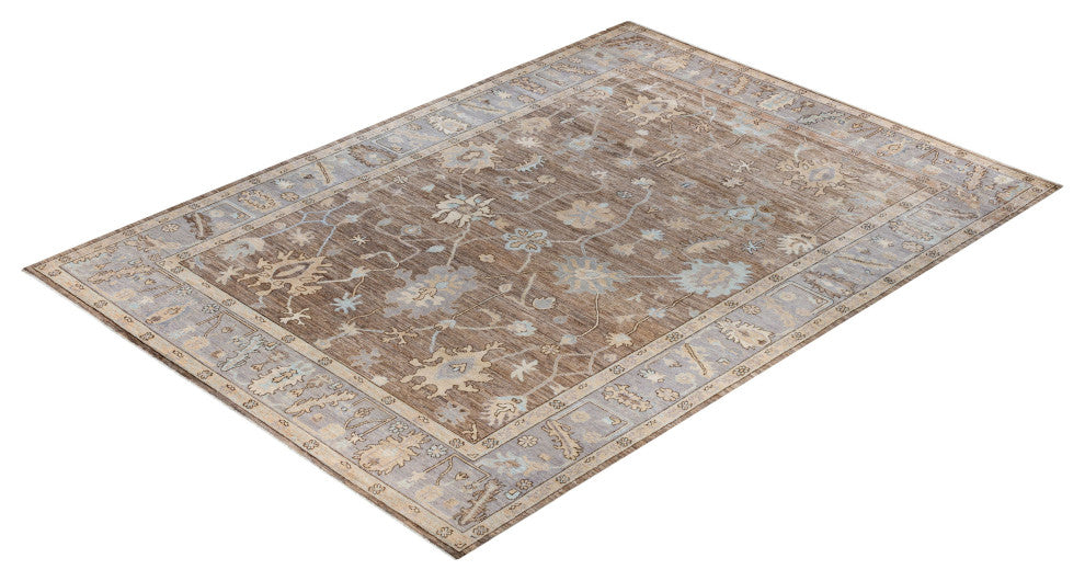 Oushak One-of-a-Kind Hand-Knotted Area Rug Gray, 9'9" x 13'8"