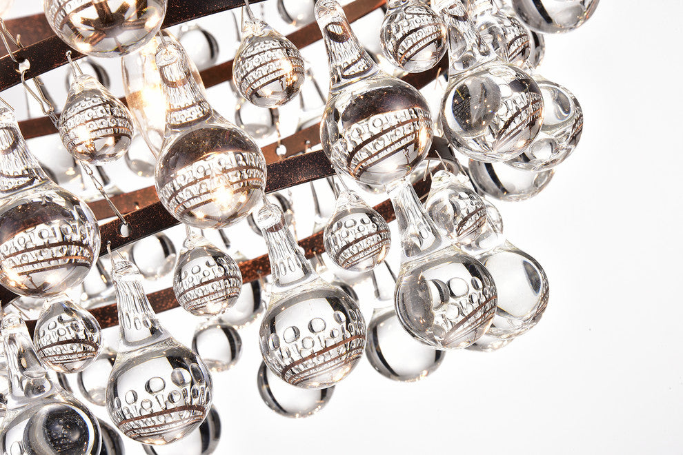 Clarus 5-Light Antique Copper Finish Four Tier Crystal Chandelier Glam Lighting