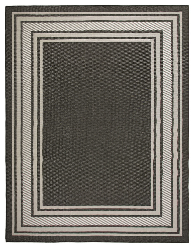 Nourison Horizon Indoor/Outdoor 9' x 12' Black Modern Rug