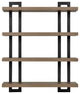 Danya B. 4-Tier Floating Bracket Wall Shelf Metal and MDF Finish, Walnut