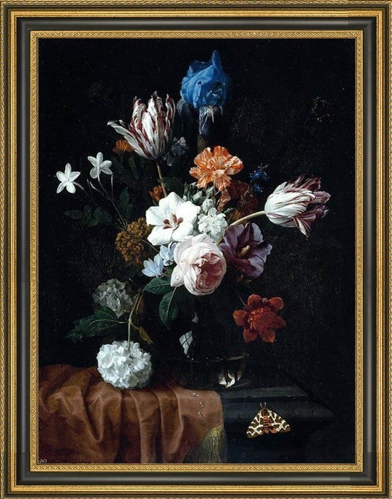 Nicolaes Van Veerendael Flower StillLife Framed Premium Canvas Print, 18"x24"