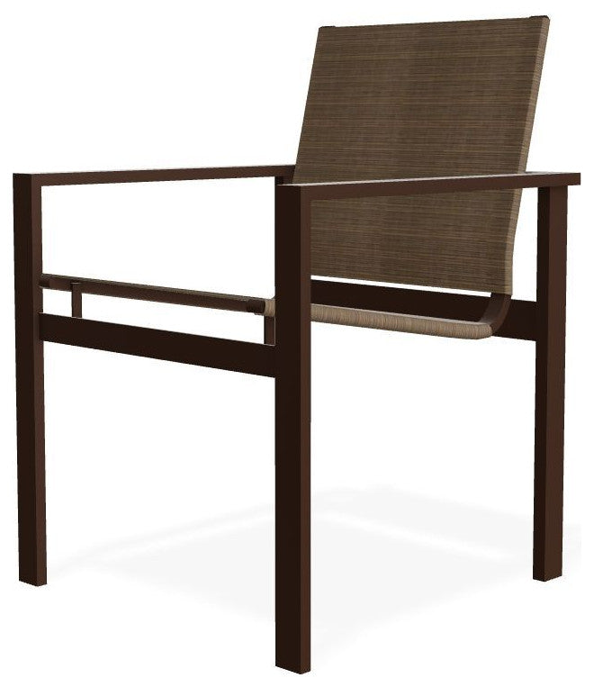 Tribeca Sling Outdoor Stackable Armchair, Bark/Kona