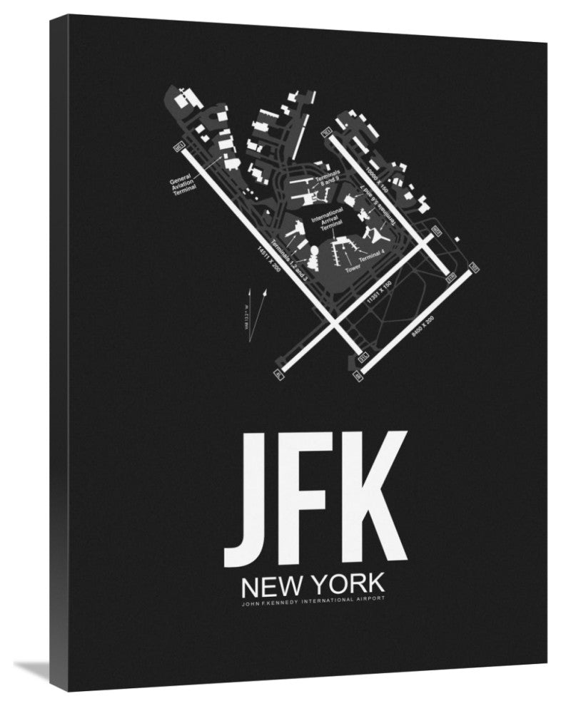 "JFK New York Airport Black" Fine Art Print