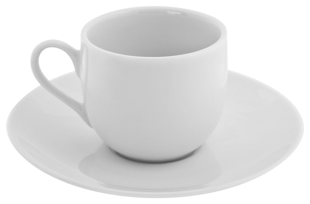 Classic White Ballet Demi Cup and Saucer, Set of 6