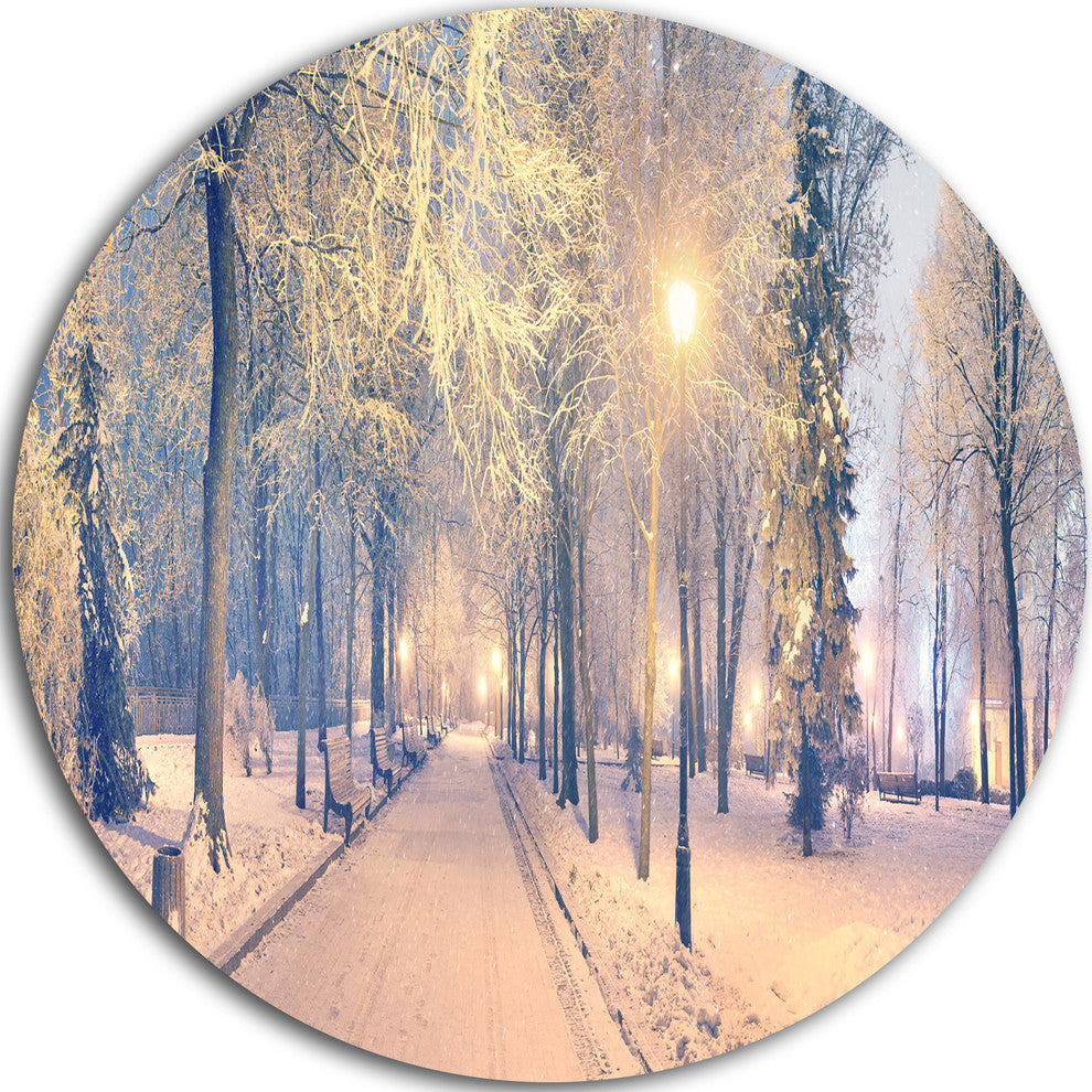 Light-Up Mariinsky Garden View, Landscape Photo Disc Metal Artwork, 38"