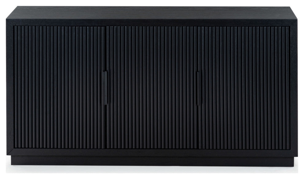Safavieh Couture Shelbie 3 Door Reeded Sideboard, Black