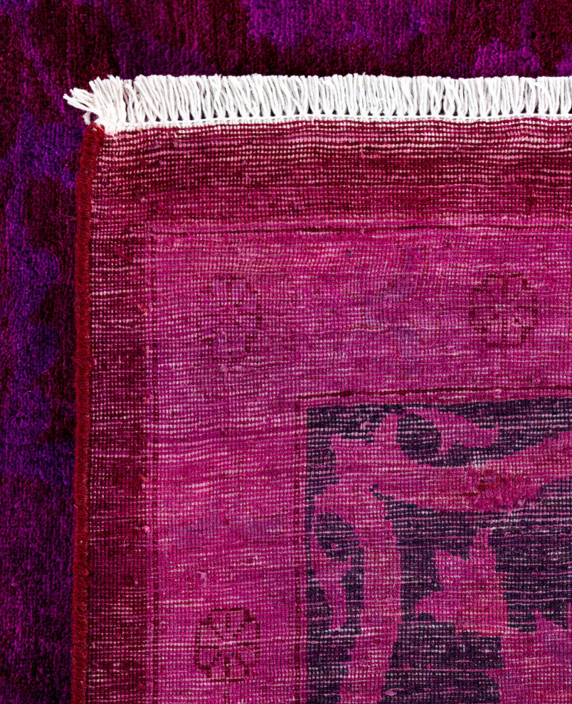 Overdyed One-of-a-Kind Hand-Knotted Area Rug Pink, 9' 4" x 12' 4"