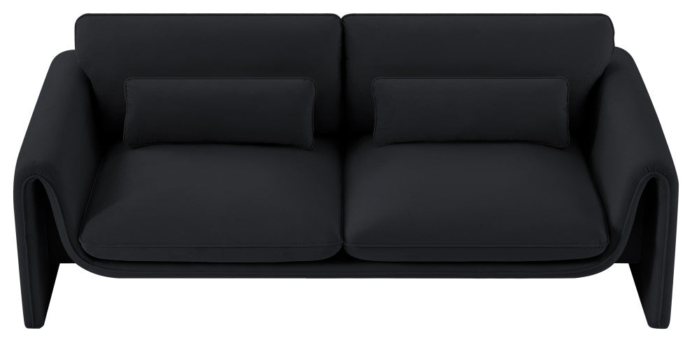 Sloan Black Velvet Fabric Sofa