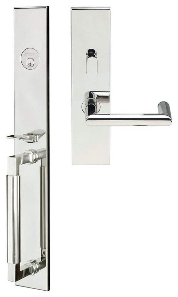 Stuttgart Lever, Mortise Entry Handleset, Left Hand, Polished Stainless Steel