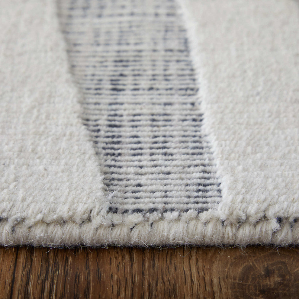 Peconic T8009 Modern/Industrial/Casual Area Rug, Gray/Ivory, 5'x8'