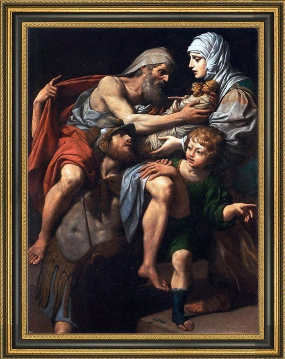 Lionello Spada Aeneas and Anchises Framed Premium Canvas Print, 18"x24"
