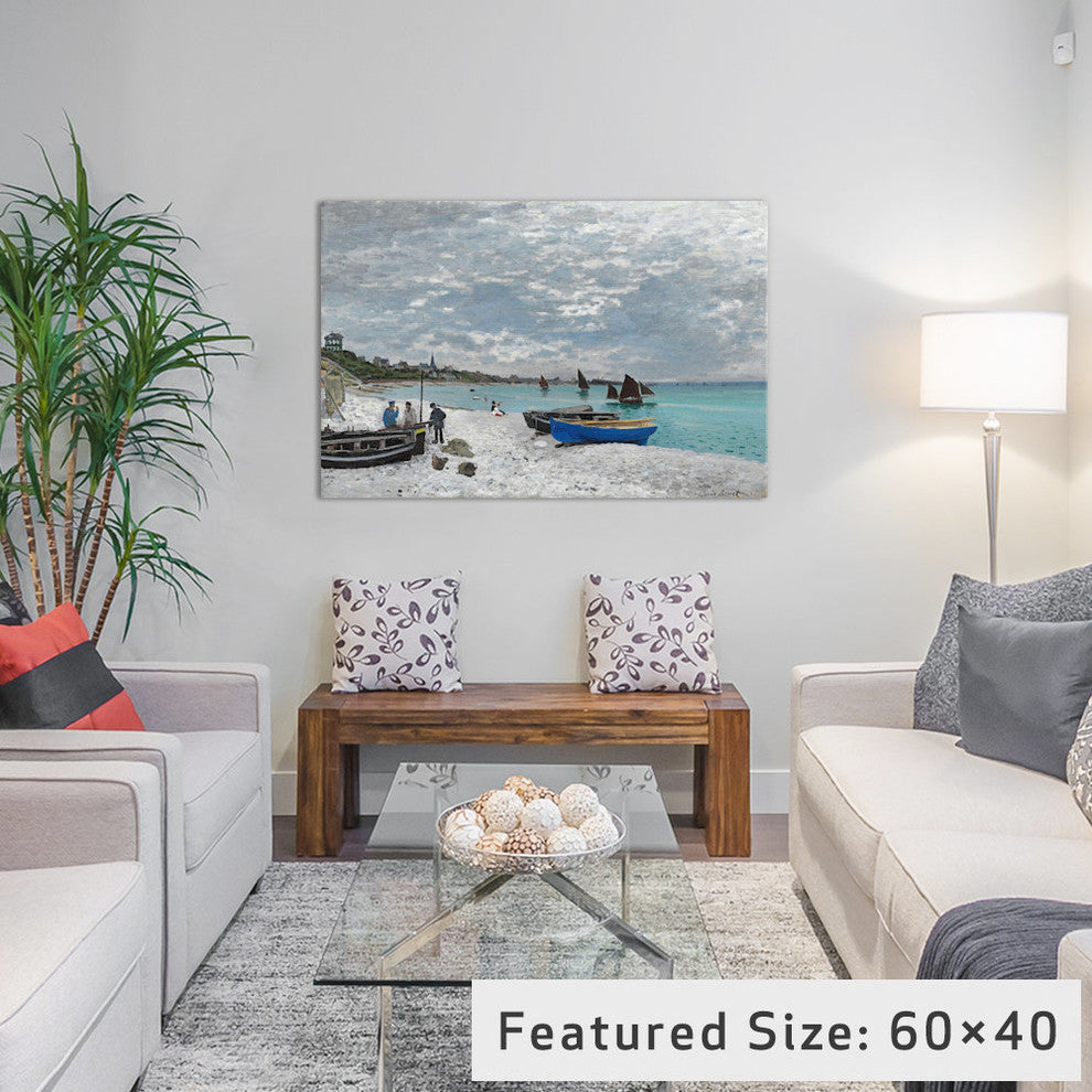 "The Beach At Saint-Adresse" Wrapped Canvas Art Print, 18x12x1.5