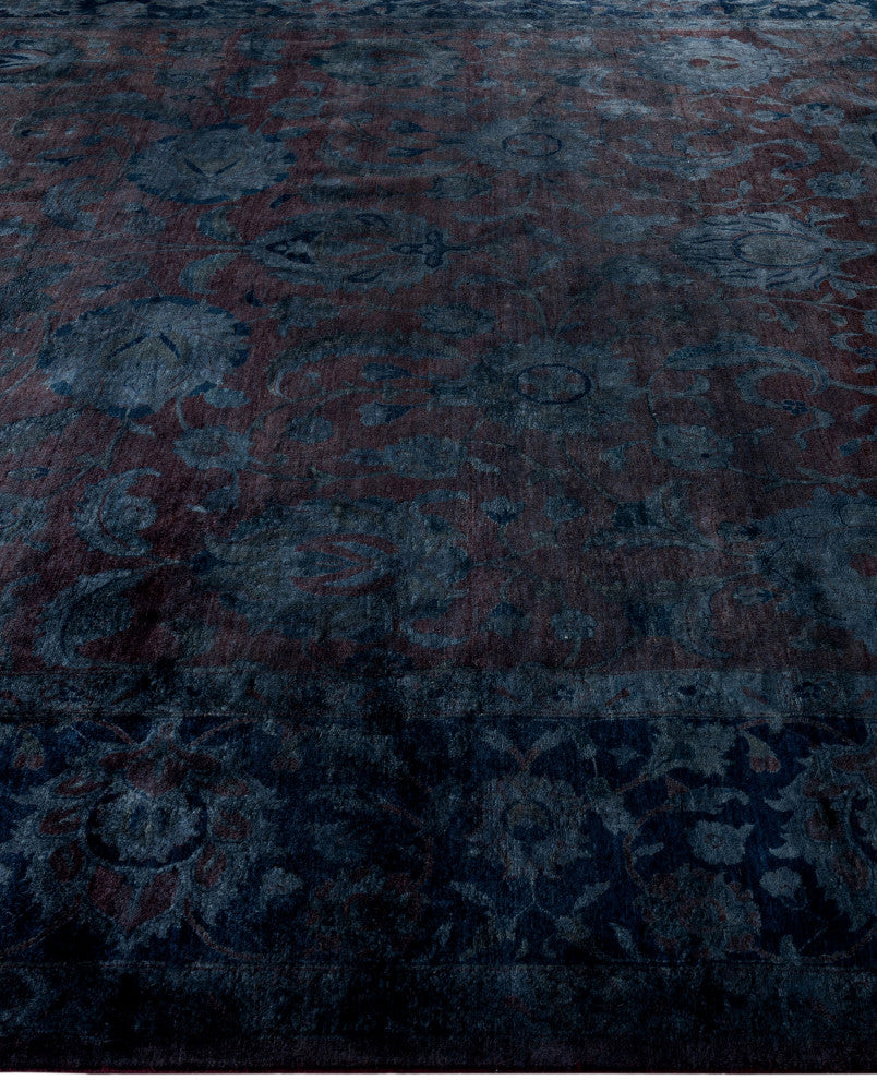 Overdyed One-of-a-Kind Hand-Knotted Area Rug Black, 8' 1" x 10' 6"