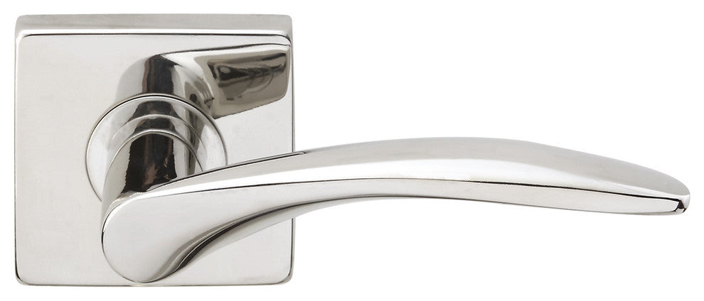 Crest Lever, Tubular Passage, Polished Stainless Steel, 2-3/8" Backset