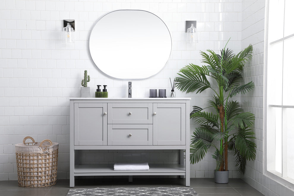 48" Single Bathroom Vanity, Grey