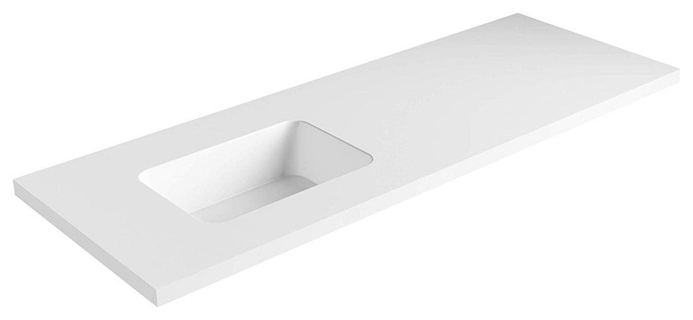 Dyconn Faucet True Solid Surface Single-Bowl Vanity Top (63" (Single Bowl))