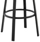 Don 30" Outdoor Patio Bar Stool, Black Aluminum With Gray Cushions, Black