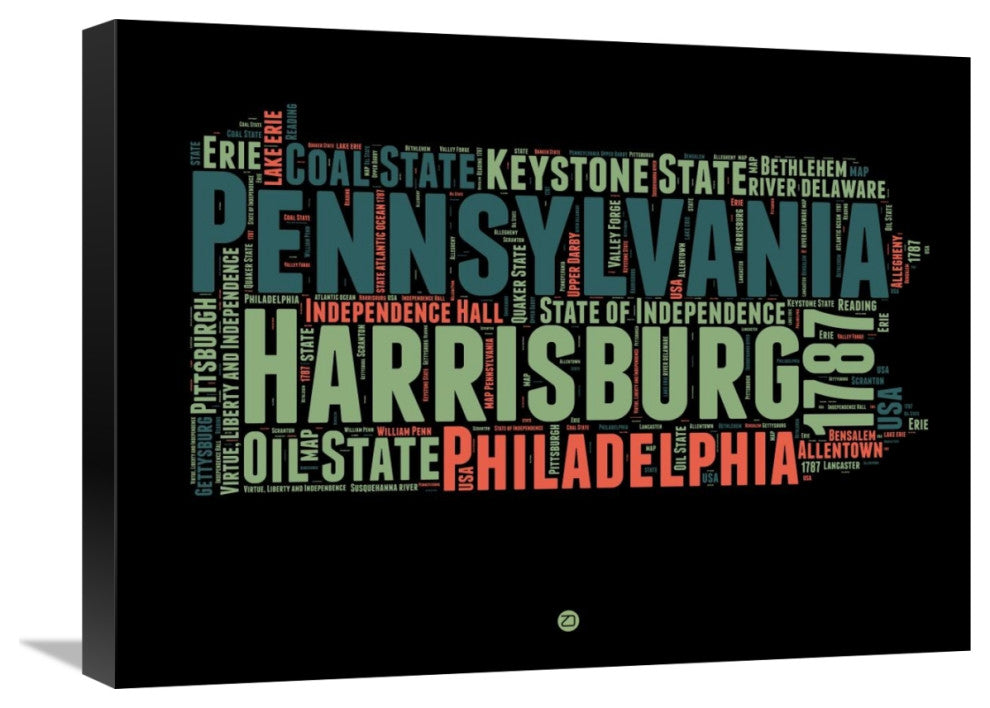 "Pennsylvania Word Cloud 1" Fine Art Print