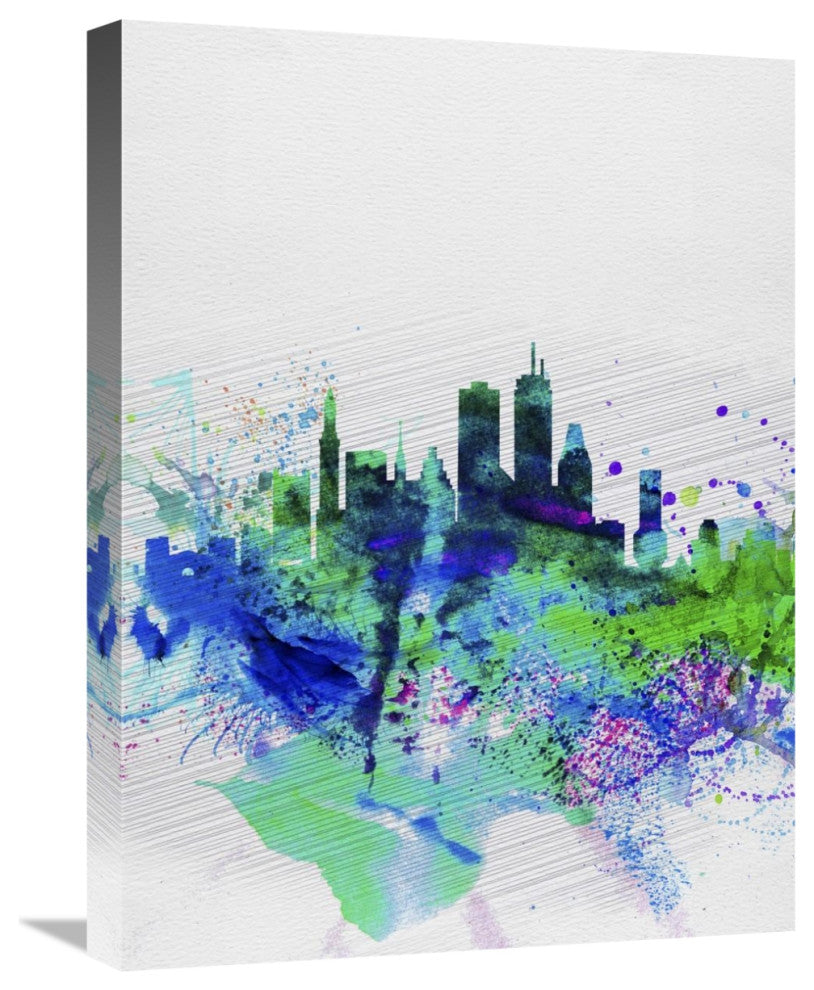 "Boston Watercolor Skyline" Fine Art Print