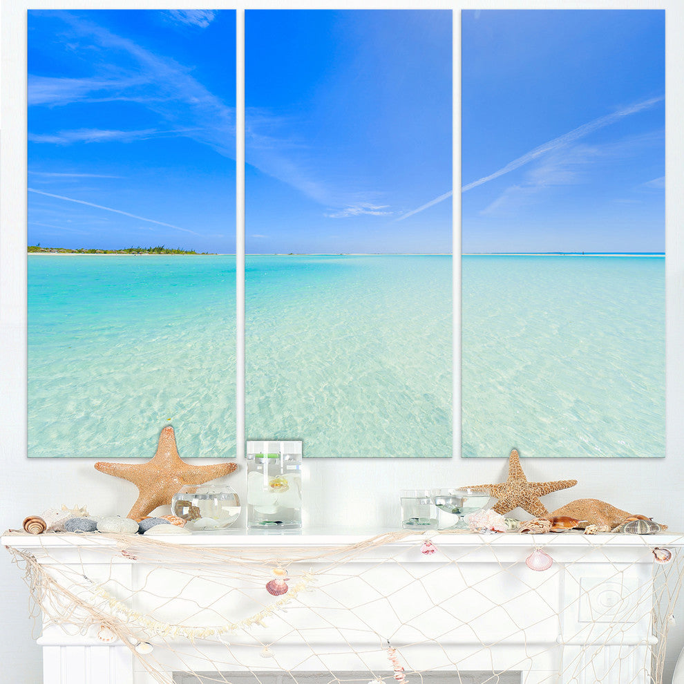 "Tropical Beach in Cayo Largo Island" Metal Wall Art, 3 Panels, 36"x28"
