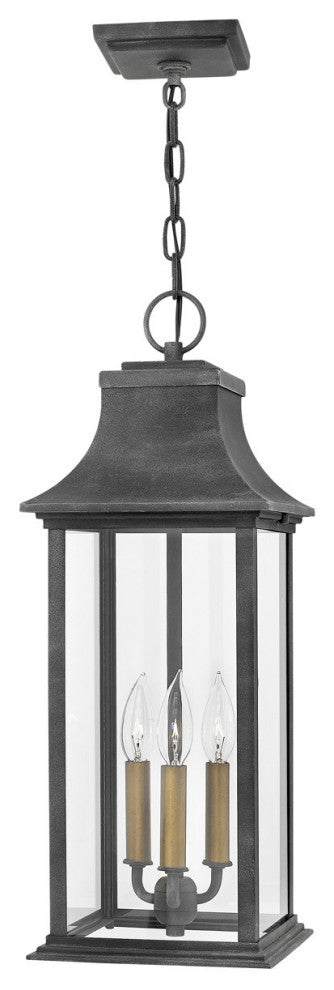 Hinkley Adair Large Hanging Lantern, Aged Zinc