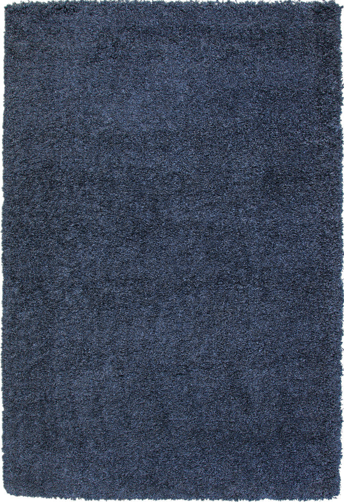 Rectangle Abacasa Comfort Shag Area Rug, Slate Blue, 63"x90"