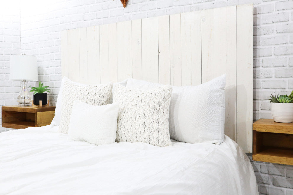 Handcrafted Headboard, Leaner Style, Whitewash, King