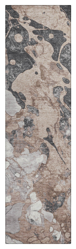 Machine Washable Indoor/Outdoor Chantille ACN1909 Mocha 2'3" x 7'6" Runner Rug
