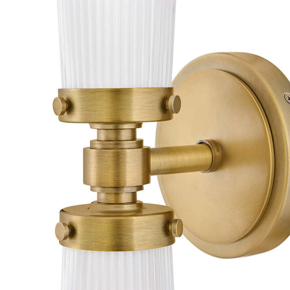 Hinkley Jude Medium Two Light Vanity, Heritage Brass