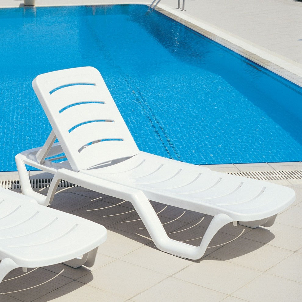 Compamia Sunlight Pool Chaise Lounges, Set of 4, White