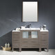 Torino 54" Gray Oak Modern Bathroom Vanity With 2 Side Cabinets, FFT9151BN