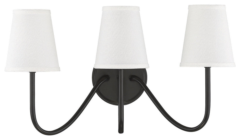 3-Light Wall Sconce, Natural Brass, Oil Rubbed Bronze