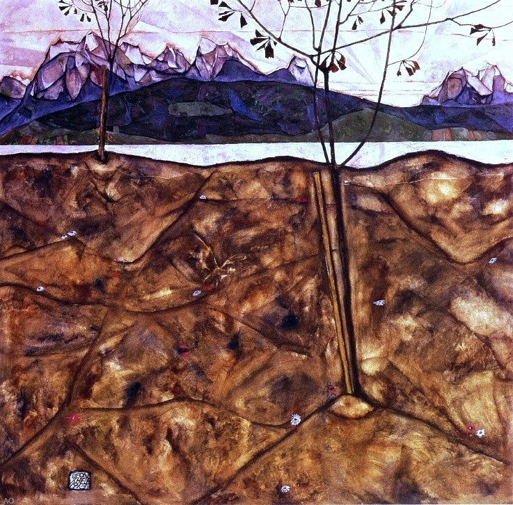 Egon Schiele River Landscape - 20" x 20" Premium Canvas Print