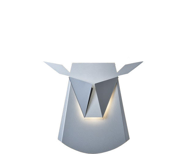 Silver Aluminium Deer Head LED Light Fixture, Cord Electricity