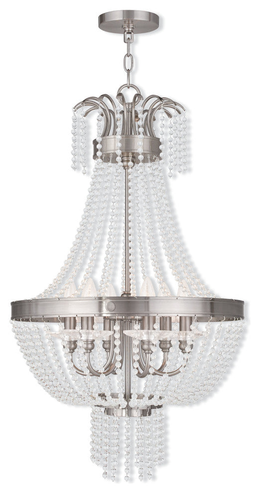 Pendant With Clear Crystals,, Brushed Nickel