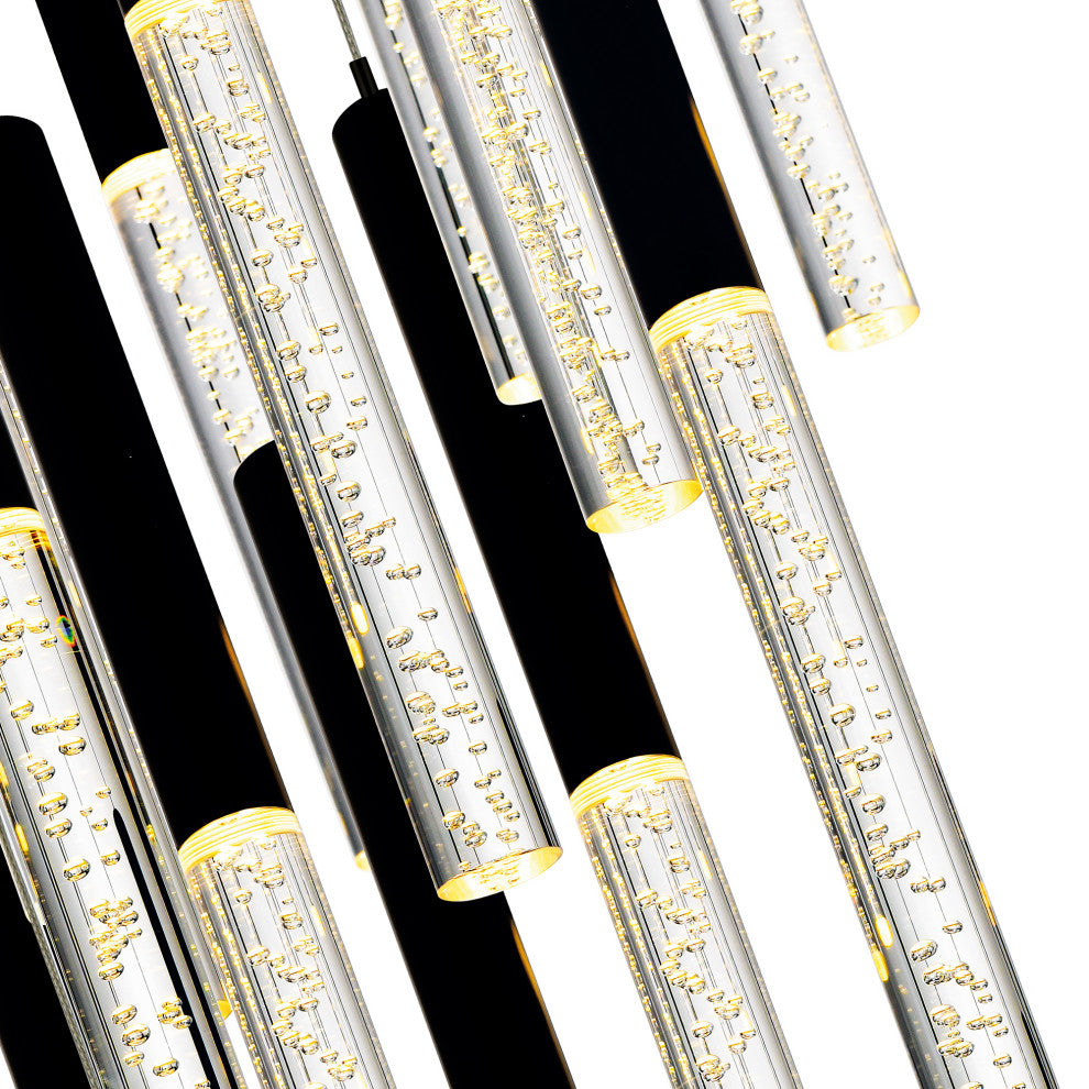 Integrated LED Black Chandelier