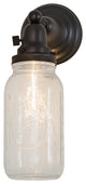 5.5 Wide Mason Jar Wall Sconce