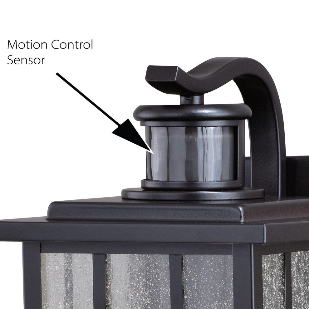 Mission Bronze Motion Sensor Dusk to Dawn Outdoor Mission Wall Light, Oil Burnished Bronze