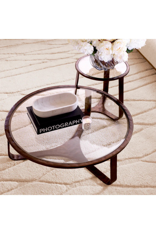 Aluminum Round Coffee Table, Eichholtz Cambronne